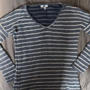 PAIGE Blue and White Knit Top